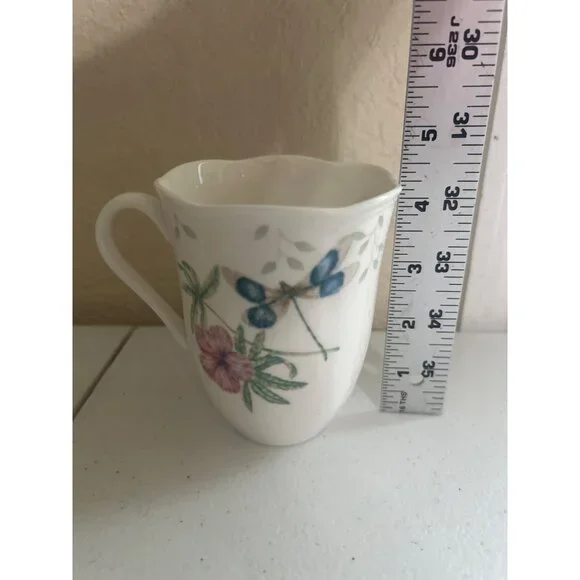 Lenox Butterfly Meadow Mugs Set of 2 12 Oz Fine Porcelain Coffee Cups - Picture 10 of 10